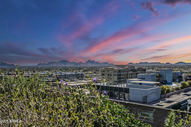 view of city featuring a mountain view