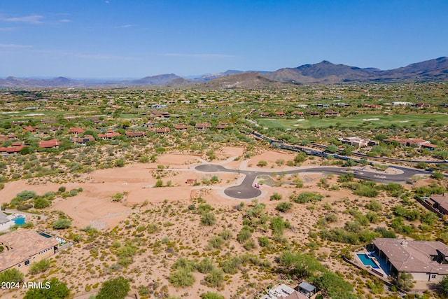 aerial view with a mountain view