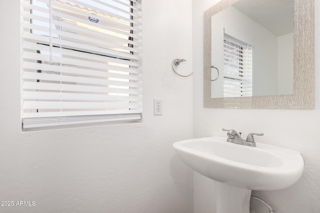 bathroom featuring sink and a wealth of natural light