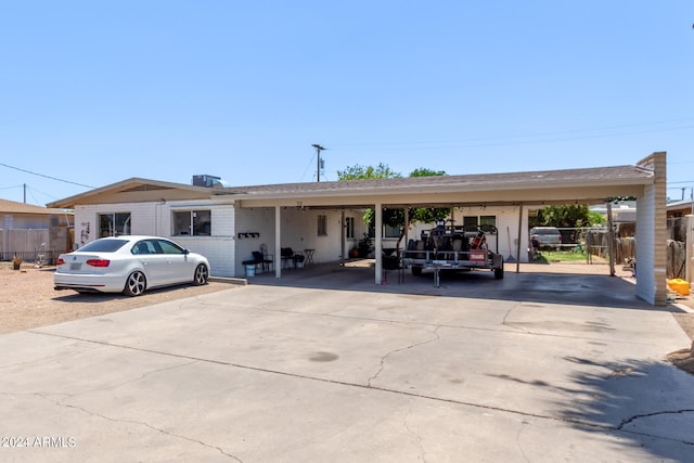 view of front of house with a carport