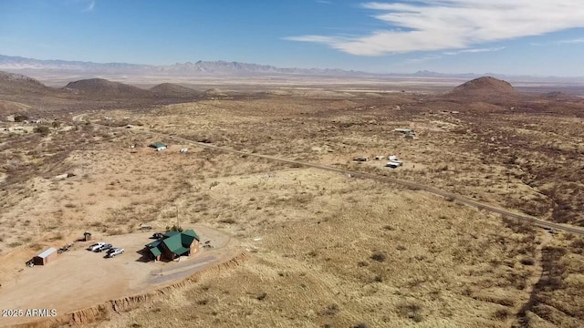 aerial view with a mountain view