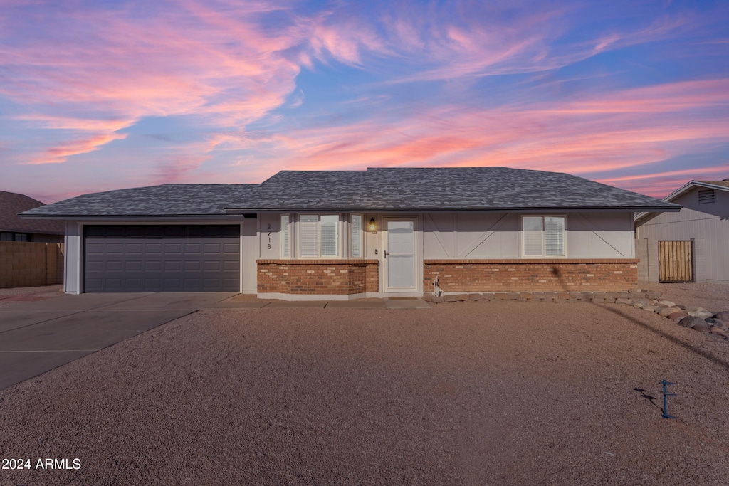 view of front of house with a garage