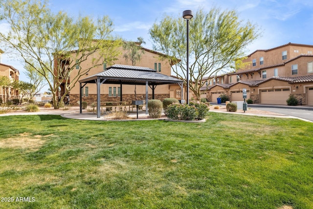 view of yard with a gazebo