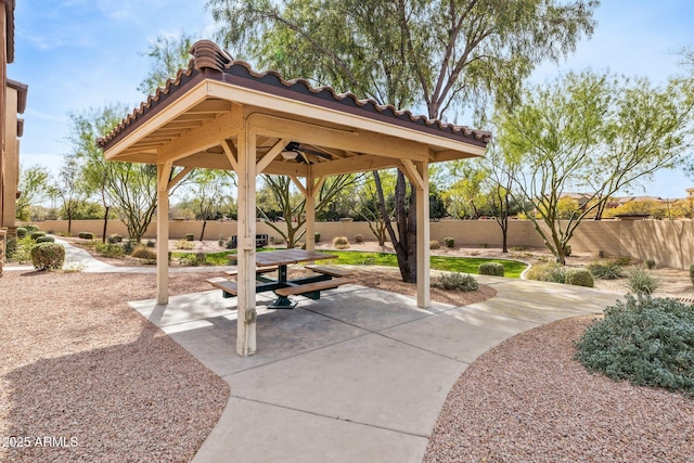 view of home's community featuring a gazebo and a patio