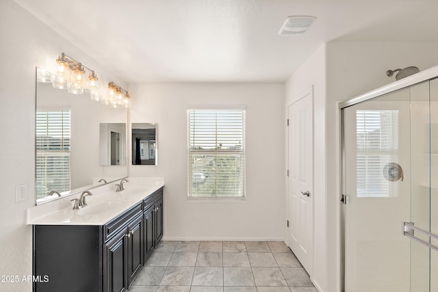 1255 N Banning, Mesa, AZ 85205 - full bathroom with visible vents, a shower stall, and a sink