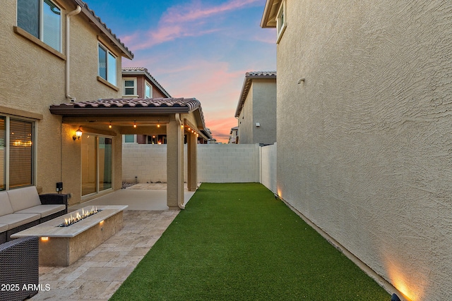 1255 N Banning, Mesa, AZ 85205 - view of yard featuring a fenced backyard, a patio, and a fire pit