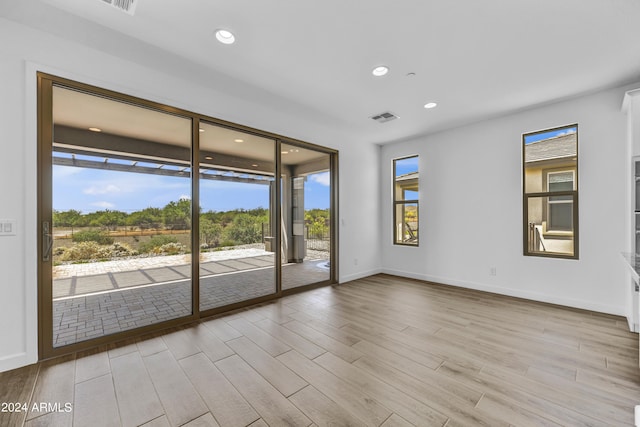 empty room featuring light hardwood / wood-style flooring and plenty of natural light