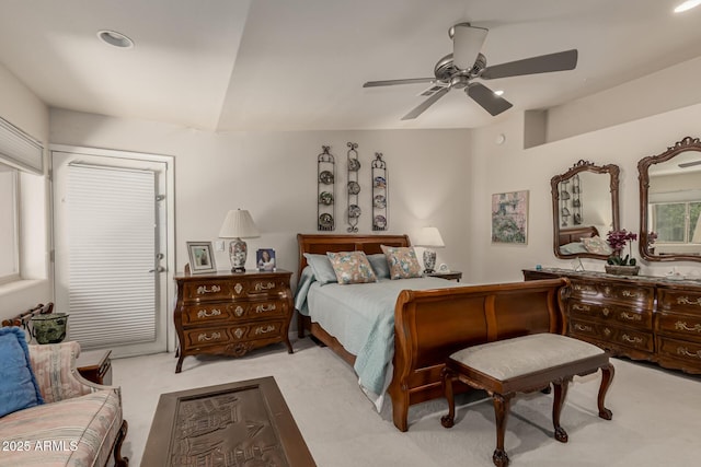 12837 N 68th St, Scottsdale, AZ 85254 - bedroom featuring light colored carpet and a ceiling fan