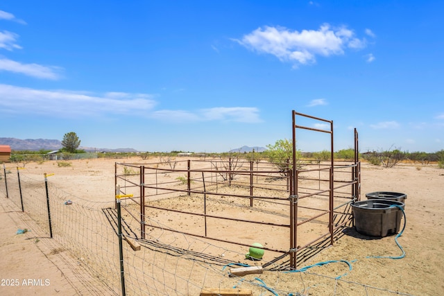 8730 E Barataria Blvd, Sierra Vista, AZ 85650 - view of yard with a view of countryside, a mountain view, and an exterior structure