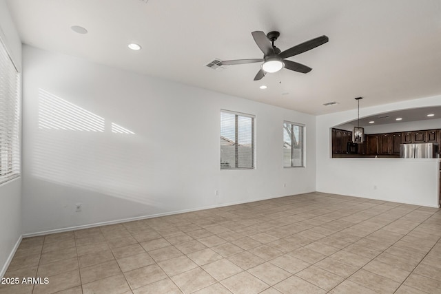28232 N Abby Cir, San Tan Valley, AZ 85143 - empty room with a ceiling fan, recessed lighting, and light tile patterned floors