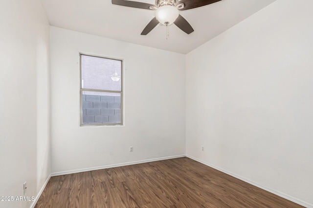 28232 N Abby Cir, San Tan Valley, AZ 85143 - empty room featuring wood finished floors, a ceiling fan, and baseboards