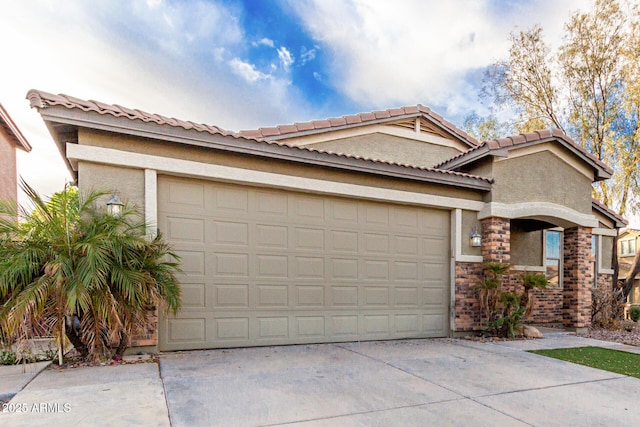28232 N Abby Cir, San Tan Valley, AZ 85143 - view of front of house featuring driveway, a garage, and stucco siding