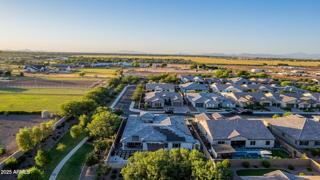 birds eye view of property with a residential view