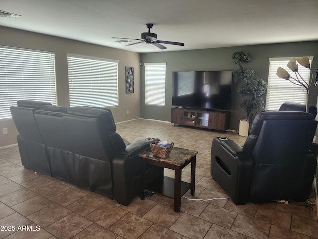 21280 N 96th Ave, Peoria, AZ 85382 - living room with a ceiling fan and baseboards