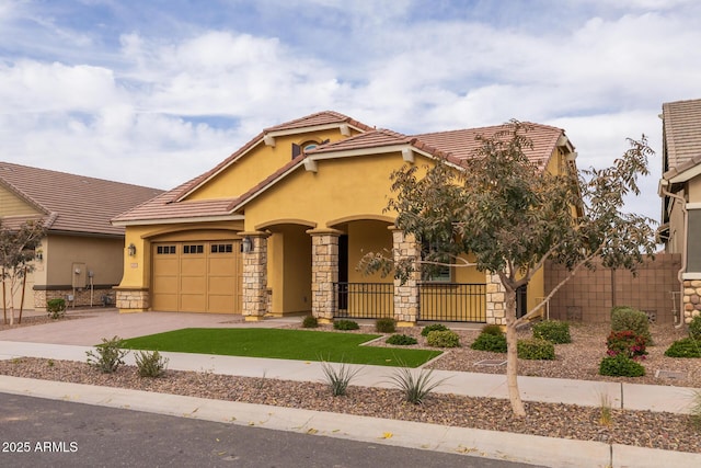 view of front of house with a garage