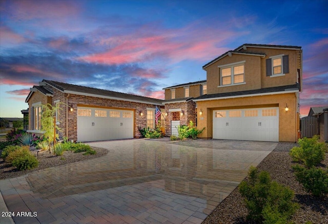 view of front facade featuring a garage