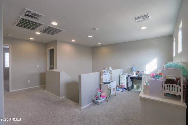 interior space with light colored carpet