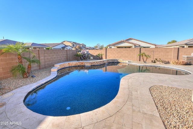 view of pool featuring a patio area and central air condition unit