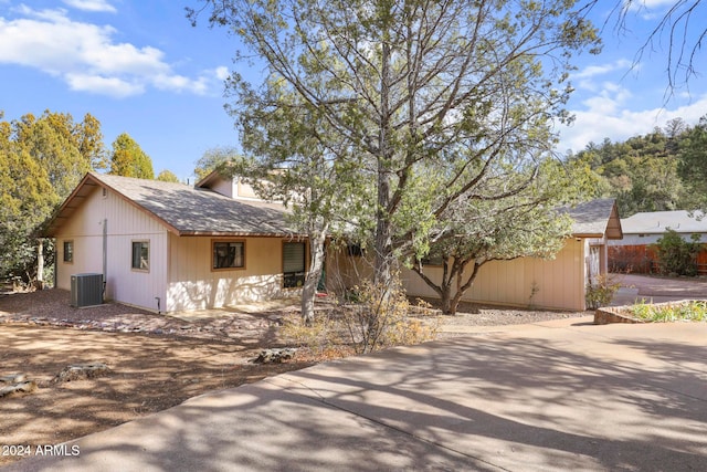 view of front of property with central AC unit