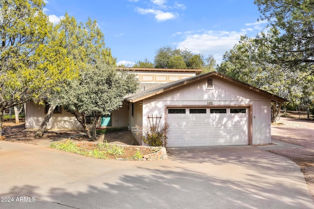 view of front of home with a garage