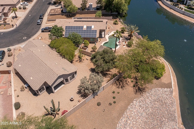 view of property location featuring a nearby body of water and a pool area
