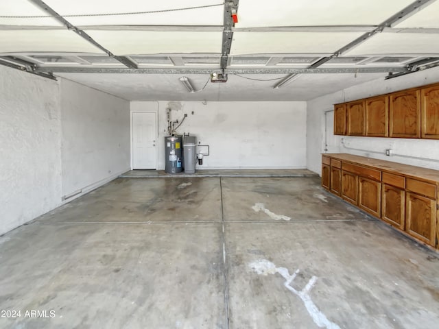 garage featuring electric water heater