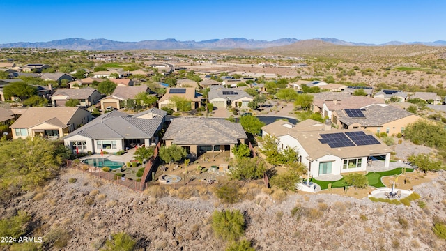 aerial view with a mountain view