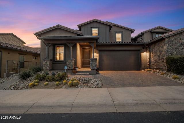 view of front of house featuring a garage