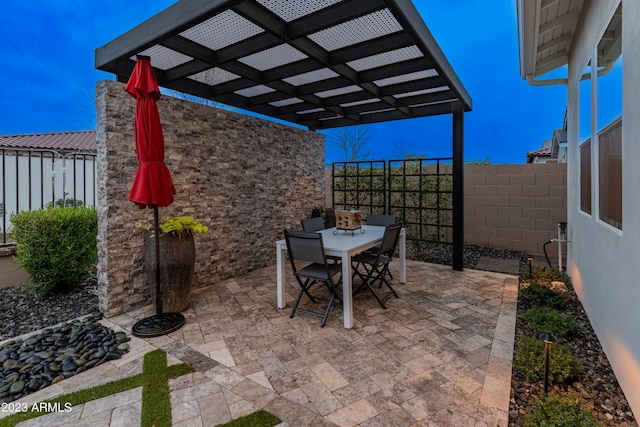 view of patio / terrace with a pergola