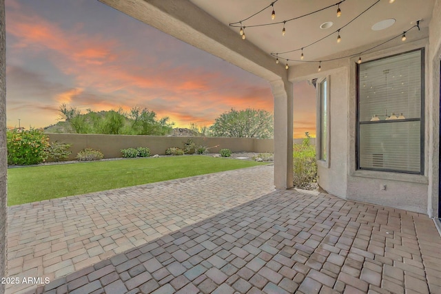 9017 E June Cir, Mesa, AZ 85207 - patio terrace at dusk featuring a patio area