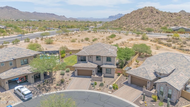 9017 E June Cir, Mesa, AZ 85207 - aerial view of property and surrounding area with mountains