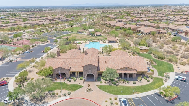 9017 E June Cir, Mesa, AZ 85207 - view from above of property featuring a pool area
