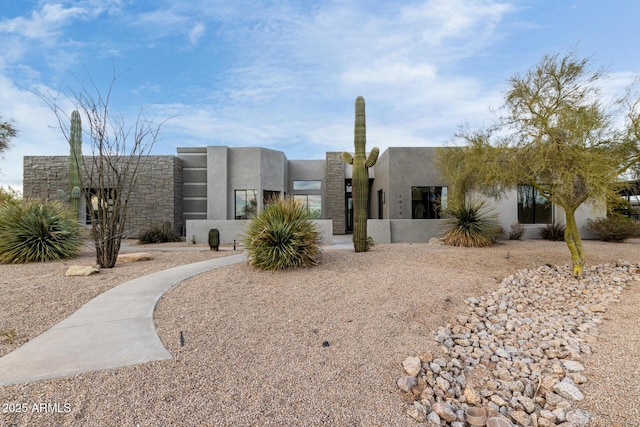 view of pueblo revival-style home