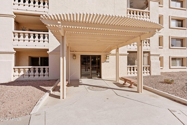 view of patio / terrace featuring a pergola