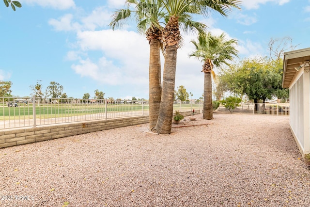 view of yard featuring fence