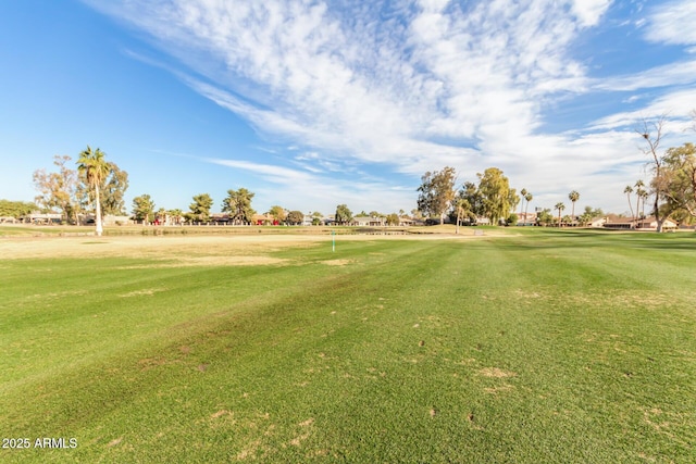 view of property's community featuring a lawn