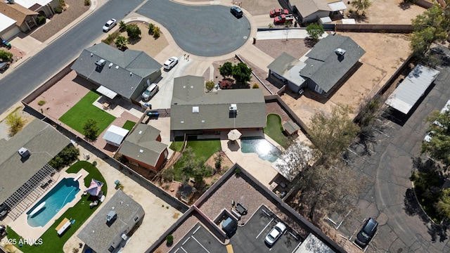 drone / aerial view with a residential view