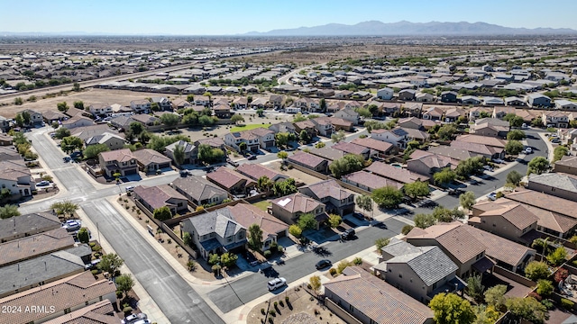 bird's eye view with a mountain view