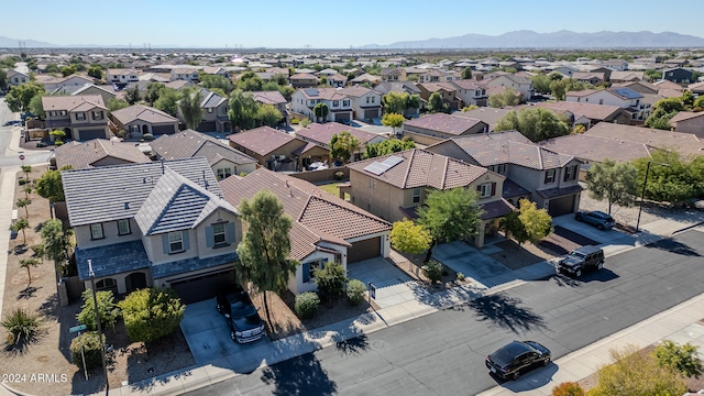 aerial view with a mountain view