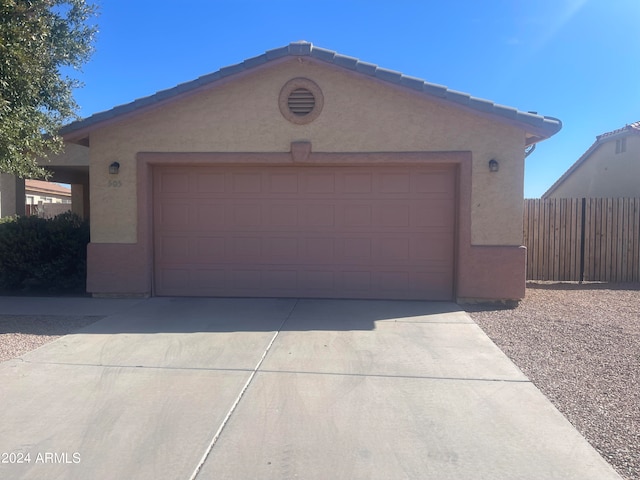 view of garage