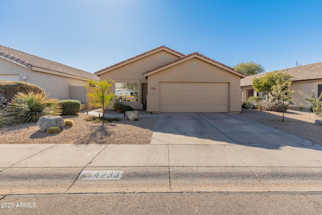 view of front of house with a garage