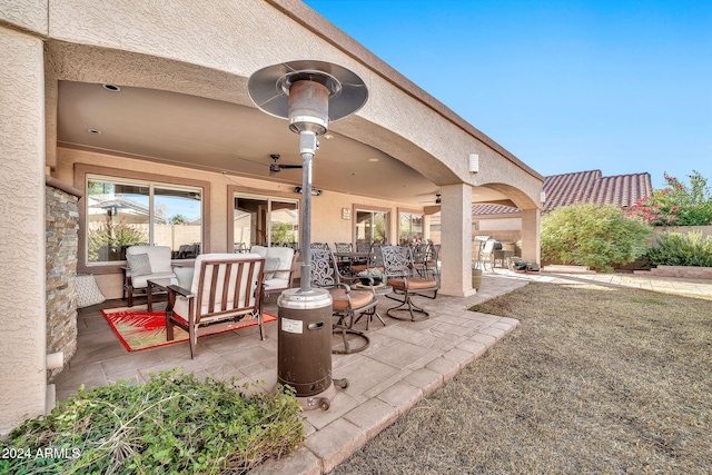 view of patio / terrace featuring outdoor lounge area and ceiling fan