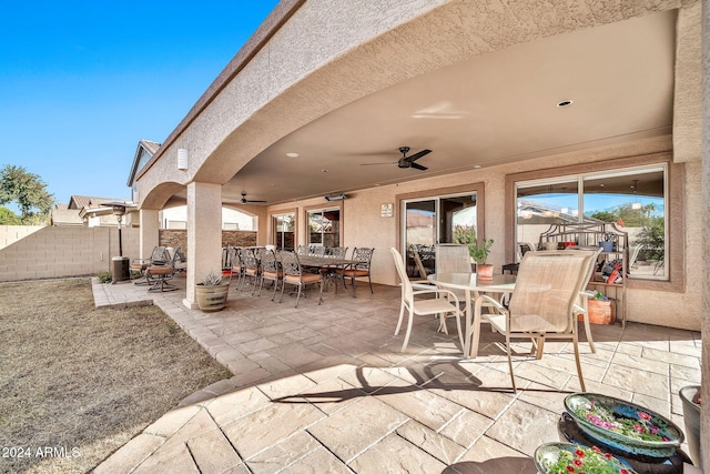 view of patio / terrace with ceiling fan