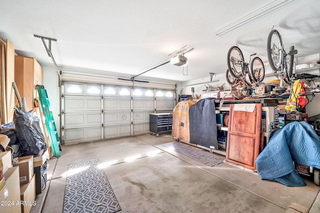 garage featuring a garage door opener