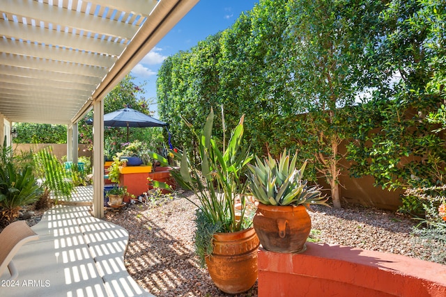 view of patio with a pergola