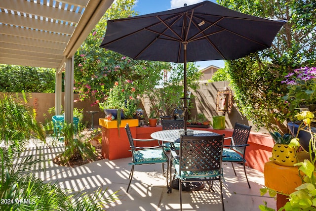 view of patio with a pergola