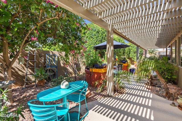 view of patio with a pergola