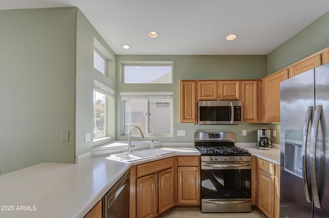 kitchen with appliances with stainless steel finishes and sink