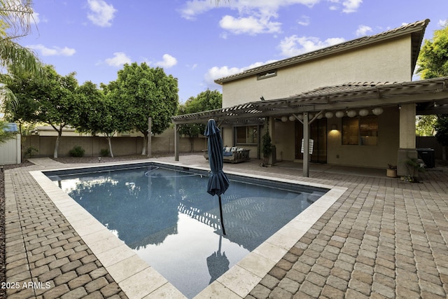 1953 E Lafayette Ave, Gilbert, AZ 85298 - view of pool featuring a pergola, a fenced backyard, and a patio area