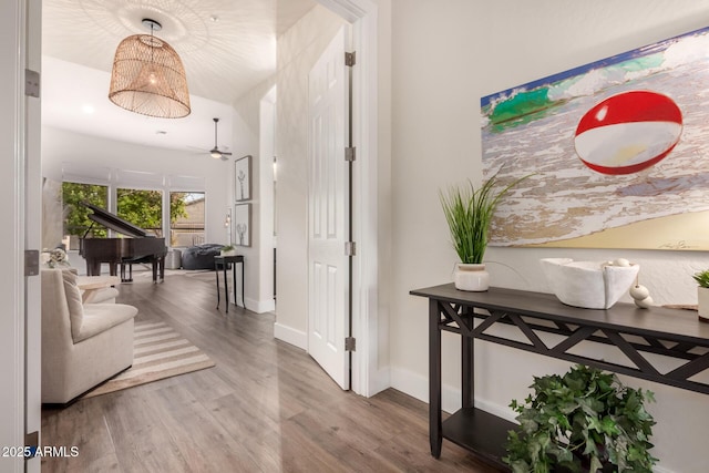 hall featuring hardwood / wood-style floors